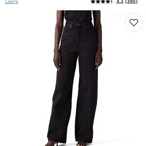 Levi's high waisted baggy wide leg black jeans size 32 waist 31 length